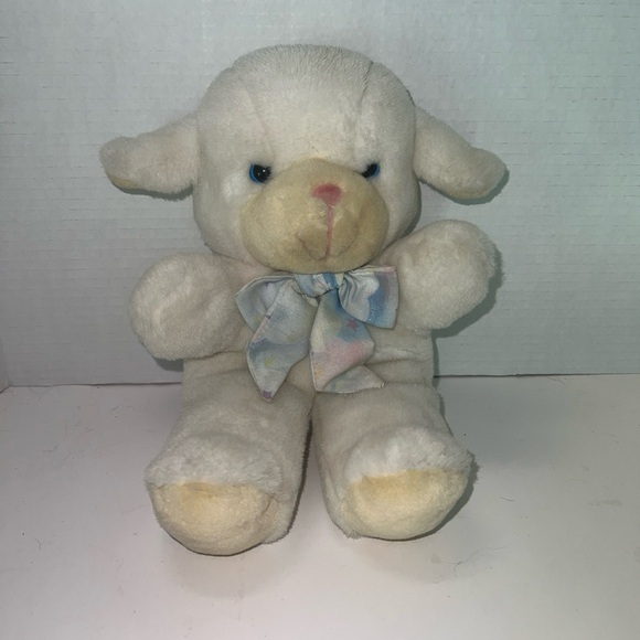 VINTAGE 1993 HAPPINESS AID TOY WELL MADE LAMB / SHEEP STUFFED ANIMAL PLUSH STAR - Picture 2 of 10